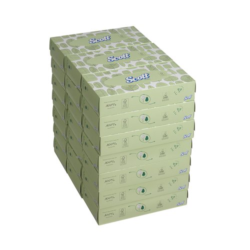 KC02632 | Ideal for use in offices or at home, these Scott 2-Ply Facial Tissues promote user hygiene and personal care. The flat box packaging is designed to complement most environments and will fit easily into desk drawers and other small spaces. Supplied in a pack of 21 boxes, each containing 100 sheets, Scott facial tissues are Ecolabel certified.