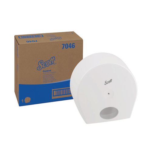 Scott Control Toilet Tissue Dispenser White (For use with 8569 Scott Control Toilet Tissue) 7046 - Kimberly-Clark - KC02703 - McArdle Computer and Office Supplies