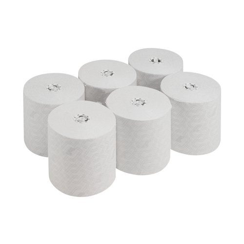 Scott Essential Rolled Paper Hand Towels 1 Ply 350m White (Pack of 6) 6691 - Kimberly-Clark - KC04959 - McArdle Computer and Office Supplies