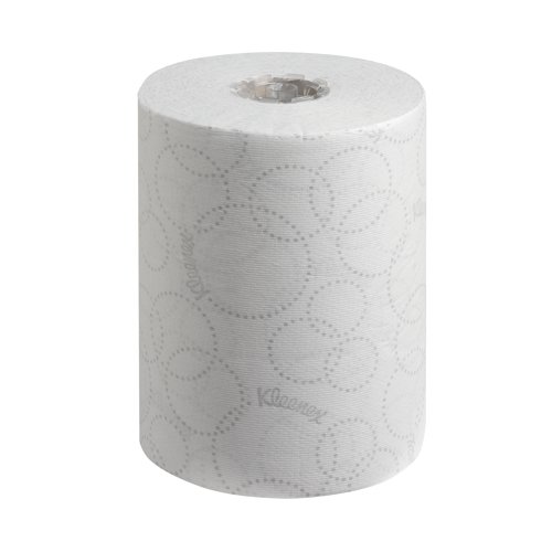 This premium Kleenex Ultra Hand Towel Roll provides a quality, caring hand drying experience for use in shared washrooms. The compact, slim design is ideal for use where space may be limited. Made using unique AIRFLEX technology, the 2-ply roll is soft and highly absorbent. Each embossed roll contains 400 sheets and is 100m long. For use with Aquarius Slimroll hand towel dispensers (7955 and 7956), this pack contains 6 white rolls.