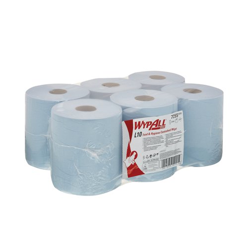 Wypall L10 Food and Hygiene Centrefeed Blue (Pack of 6) 7255 Kimberly-Clark