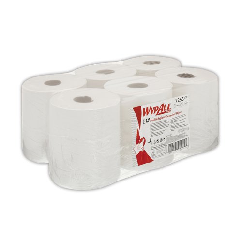 KC05176 Wypall L10 Food and Hygiene Centrefeed White (Pack of 6) 7256