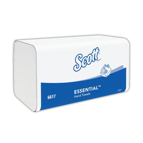 KC05198 Scott Essential Interfold Hand Towels White (Pack of 15) 6617