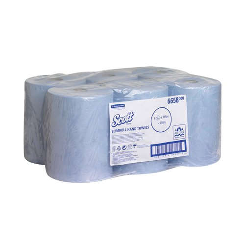 Scott Slimroll Hand Towel Roll Blue 165m (Pack of 6) 6658 - KC41549