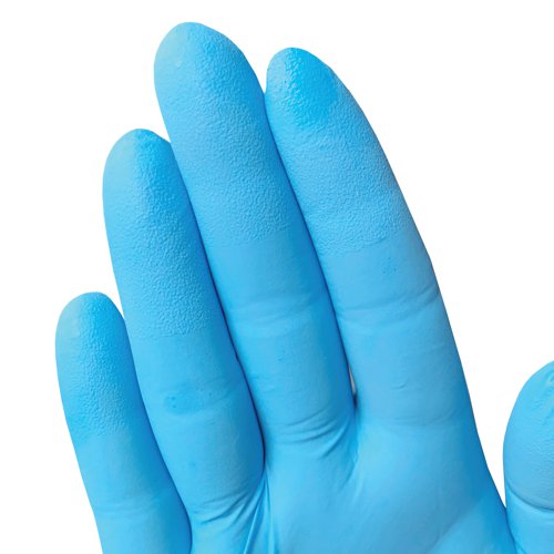 The KleenGuard G10 Comfort Plus Nitrile Gloves are designed for superior strength and tactile sensitivity. An excellent choice, ensuring the safety of employees, customers and visitors. These 9.5 inch ambidextrous gloves with beaded cuff are touch screen compatible with superior strength and tactile sensitivity. Ideal for light duty tasks, with textured fingertips providing grip and dexterity for precision work. Ideal for use in industries such as transport, electronic assembly, painting, food processing and manufacturing. Latex-free and powder-free to reduce occurrence of skin allergies and contamination.