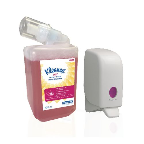Kleenex Joy Hand Cleanser 1 Litre (Pack of 6) plus FOC Aquarius Dispenser KC832088
