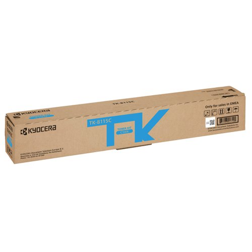 A cyan microfine toner designed for use with the ECOSYS M8124cidn and ECOSYS M8130cidn models. With an average continuous toner yield of up to 6,000 pages, this toner kit has CO2 neutral toner and is in accordance with ISO/IEC 19798.