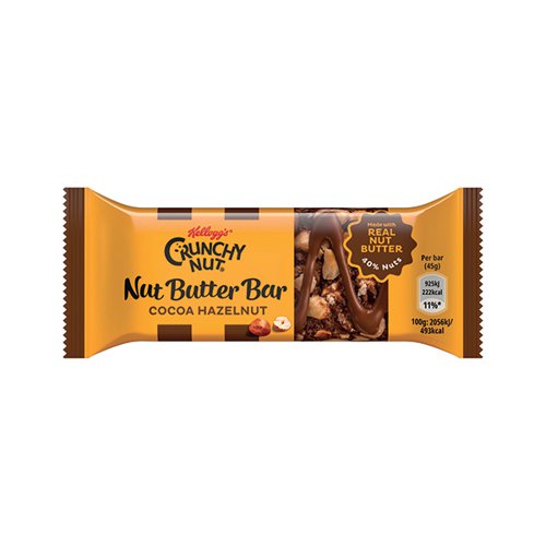 Kellogg's Crunch Nut Cocoa Hazelnut Nut Butter Bar 45g (Pack of 12) 7100439000 KEL00439 Buy online at Office 5Star or contact us Tel 01594 810081 for assistance
