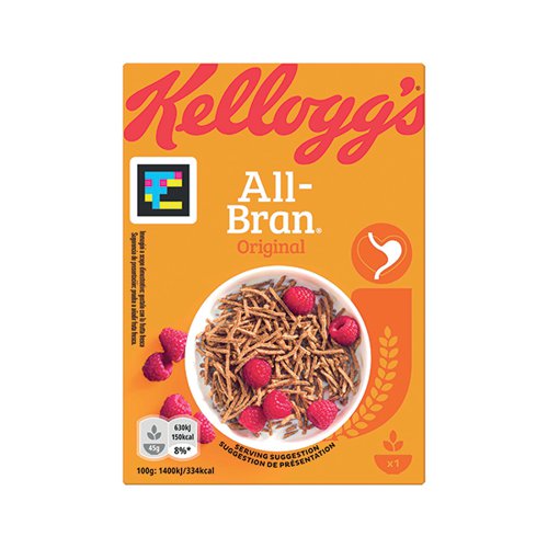KEL39278 | The classic high-fibre cereal. All-Bran Original is packed with natural goodness, and has a delicious malty taste. Brighten up your mornings and boost your digestive health with this breakfast table favourite, made with wheat bran. Portion packs provide a single serving, ideal for low volume services, in hotels, cafes and canteens. Each box contains 45g. Pack of 40 portion packs.