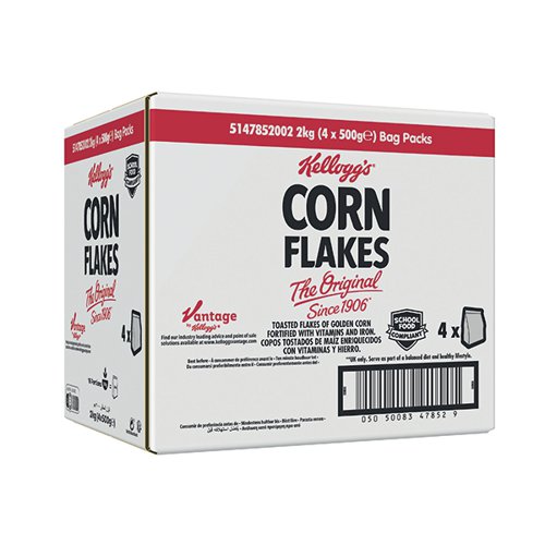 Kellogg's Cornflakes Bag 500g (Pack of 4) 5147852000 - KEL47852