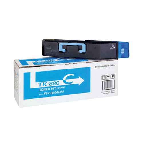 Kyocera Cyan TK-880C Toner Cartridge (18000 Page Capacity)