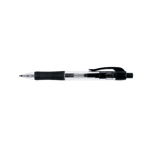Q-Connect Retractable Ballpoint Pen Medium Black Pack 10 KF00267