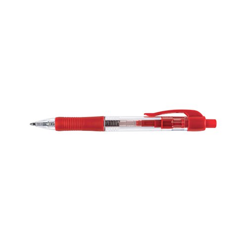 Q-Connect Retractable Ballpoint Pen Medium Red Pack 10 KF00269