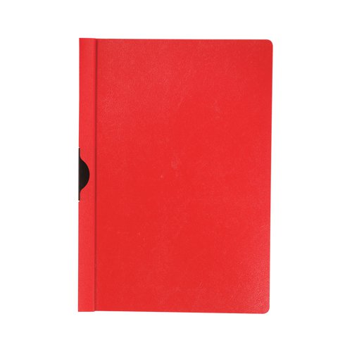 This Q-Connect Quickclip File makes an ideal presentation folder for storing and displaying unpunched papers. Simple pull out the clip, insert up to 30 sheets of 80gsm A4 paper and push the clip back into place. The folders have a transparent front cover, allowing you to display your title page, and a red coloured back cover for creating a colour coordinated filing sytem. This pack contains 25 red files.