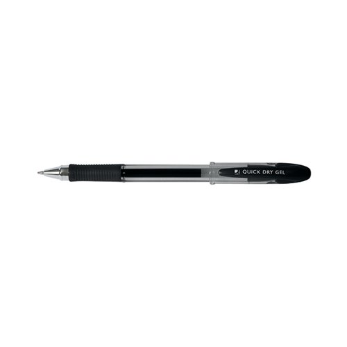 Q-Connect Quick Dry Gel Pen Medium Black (Pack of 12) KF00678