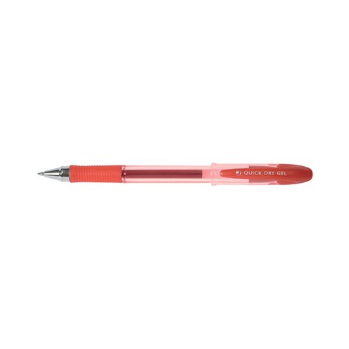 Q-Connect Quick Dry Gel Pen Medium Red (Pack of 12) KF00680