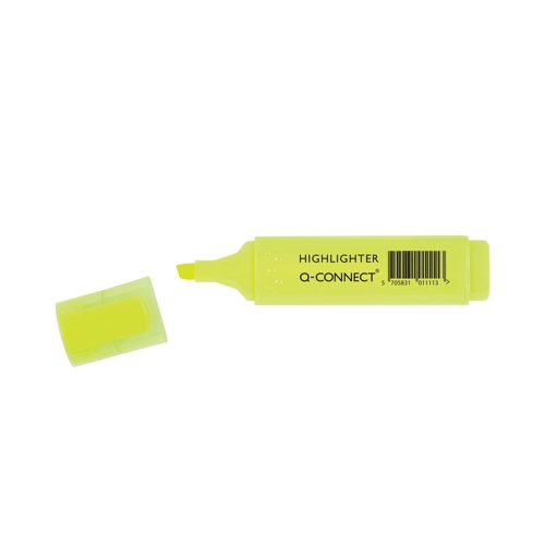 Q-Connect Yellow Highlighter Pen (Pack of 10) KF01111 KF01111