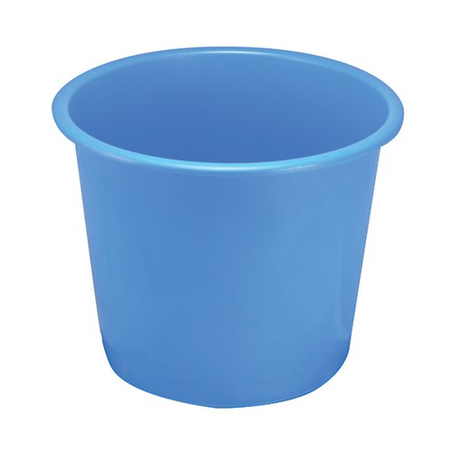 Round Plastic Waste Bin 15 Litre Blue