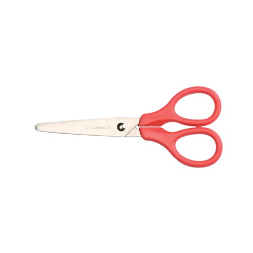 Q-Connect Ergonomic All Purpose Scissors 130mm Stainless Steel Blades Red or Blue Handle CKF01229 | KF01229 | VOW