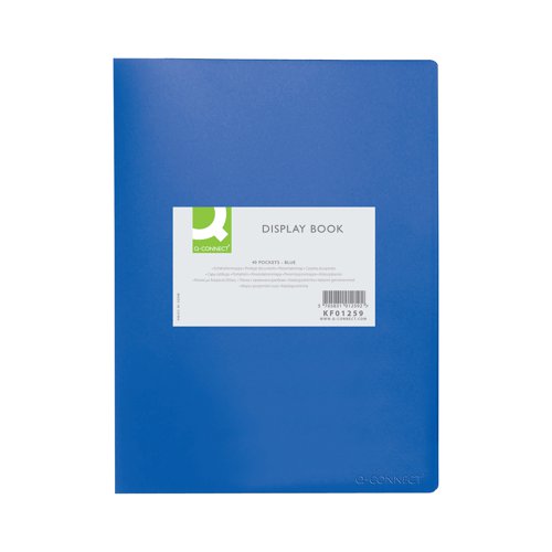 Q-Connect Polypropylene Display Book 40 Pocket Blue KF01259 VOW