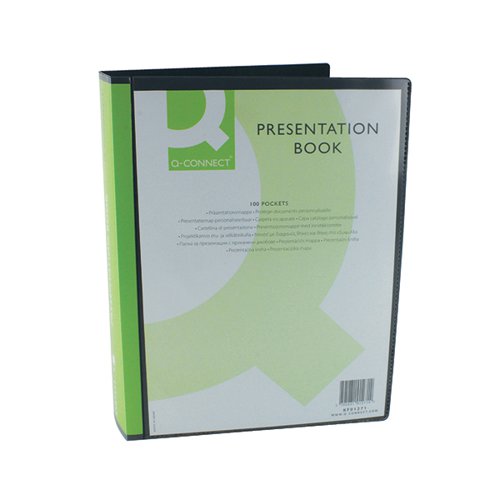 Q-Connect Presentation Display Book 100 Pocket A4 Black KF01271