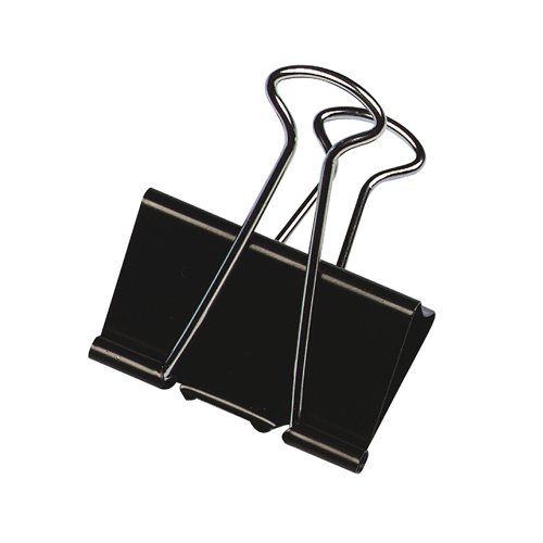 These foldback clips provide a great way to securely collate documents or loose sheets of paper. The metal arms of the clips can be folded flat for space saving storage. Each clip is made from high quality steel. These 51mm capacity black clips come in a pack of 10.