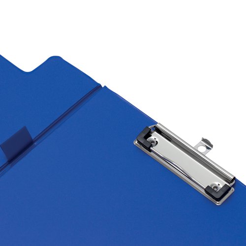 This Q-Connect clipboard is a great solution for those who work on the go, providing a rigid and smooth surface that supports documents.  A strong clip keeps documents fastened securely to the clipboard for clear, smooth writing, no matter where you are. The foldover cover protects documents and has a pocket on the inside for storing additional papers. This clipboard is suitable for both A4 and foolscap documents and comes in blue.