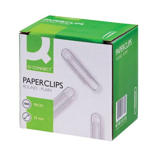 Q-Connect Paperclips Plain 32mm (Pack of 1000) KF01315 - KF01315