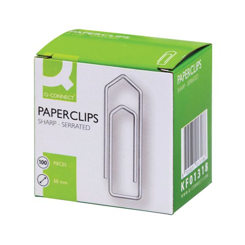 Q-Connect Paperclips Giant No Tear 50mm (Pack of 1000) KF01318Q - KF01318Q