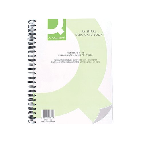 Q-Connect Wiro Bound Carbonless Duplicate Book A4