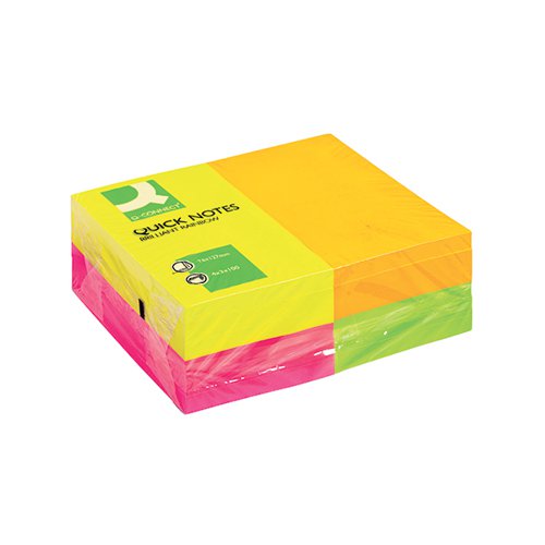 Q-Connect Quick Notes Repositionable 127x76mm Assorted Neon (Pack of 12) KF01350