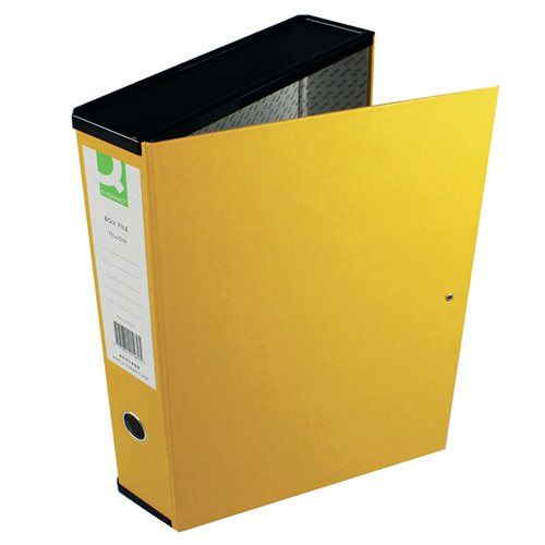 Q-Connect 75mm Box File Foolscap Yellow (Pack of 5) 31819KIN0