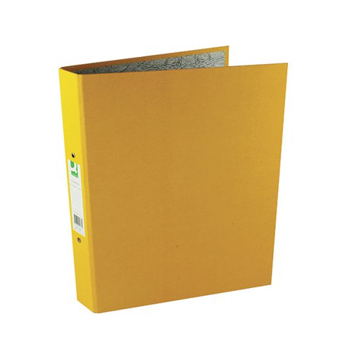 Q-Connect 2 Ring 25mm Paper Over Board Yellow A4 Binder Pack 10 KF01473