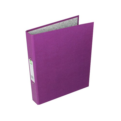 Q-Connect 2 Ring 25mm Paper Over Board Purple A4 Binder Pack 10 KF01475