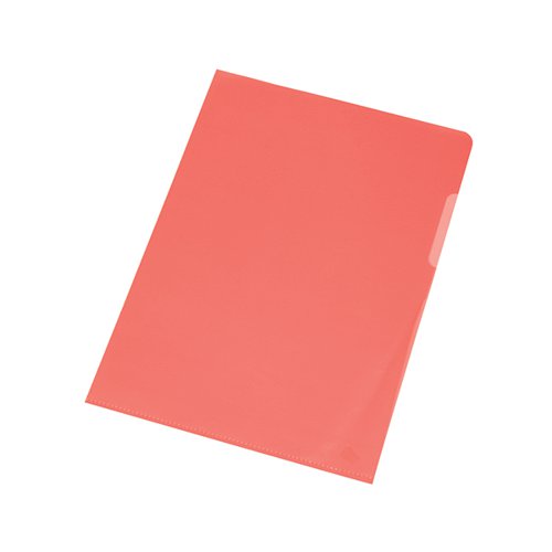 Q-Connect Polypropylene Folders Cut Flush A4 Red 120 Micron KF01485 [Pack 100]