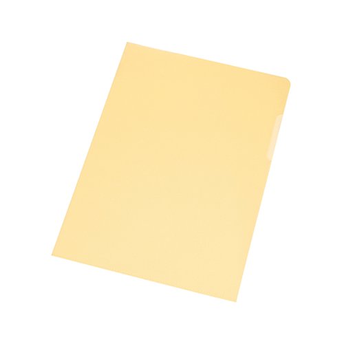 Q-Connect Polypropylene Folders Cut Flush A4 Yellow 120 Micron KF01487 [Pack 100]