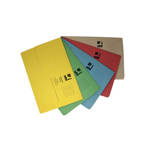 Q-Connect Document Wallets Foolscap Assorted (Pack of 50) KF01490 | KF01490 | VOW