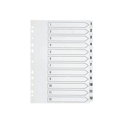 Q-Connect 1-15 A4 Multi-Punch Reinforced Divider White 