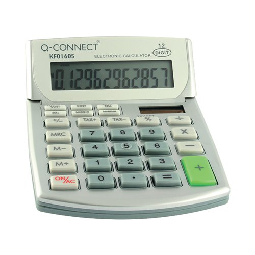 Q-Connect Semi-Desktop Calculator 12-digit
