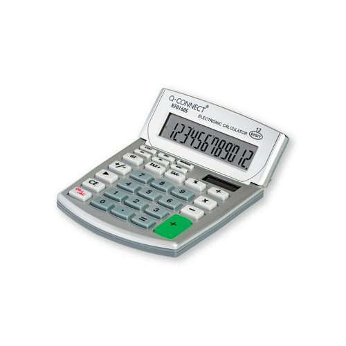 Featuring a clear, tilting 12-Digit display from a crisp LCD screen, this robust semi-desktop calculator is ideal for home or office. With a solar powered cell and battery backup, this simple yet versatile calculator can also boast 4 memory buttons and auto power off.