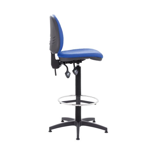 KF017021 Arista Medium Back Draughtsman Chair 700x700x840-970mm Fixed Footrest Blue KF017021