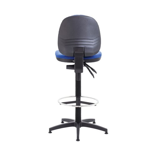 Arista Medium Back Draughtsman Chair 700x700x840-970mm Fixed Footrest Blue KF017021 - KF017021