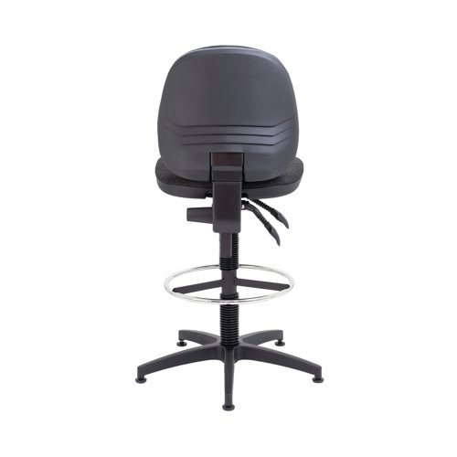 Arista Medium Back Draughtsman Chair 700x700x840-970mm Fixed Footrest Charcoal KF017031 - VOW - KF017031 - McArdle Computer and Office Supplies