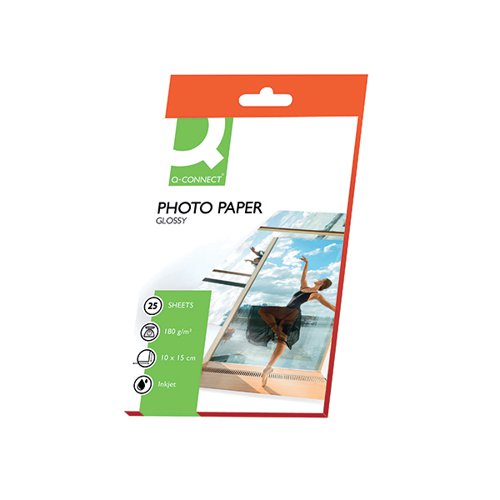 Q-Connect Photo Gloss Paper 100x150mm 180gsm Pack of 25 KF01905