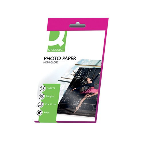 Q-Connect Photo Paper High Gloss 100x150mm 260gsm Pack of 25 KF01906