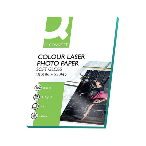 Q-Connect A4 Semi-Gloss Colour Laser Paper 218gsm Pack of 100 KF01935