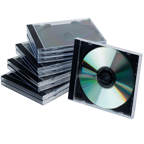 Q-Connect CD Jewel Case Black/Clear Pack of 10 KF02209