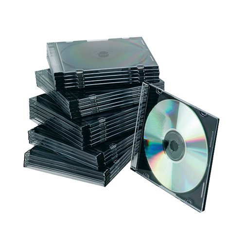 Q-Connect CD Jewel Case Slim Black Pack of 25 KF02210
