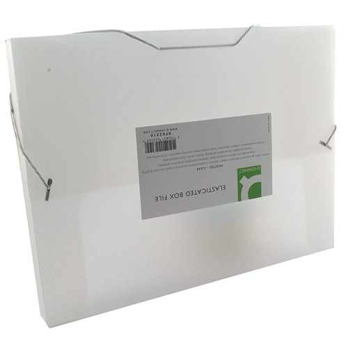 Q-Connect Elasticated Folder 25mm A4 Clear KF02310 Document Boxes KF02310