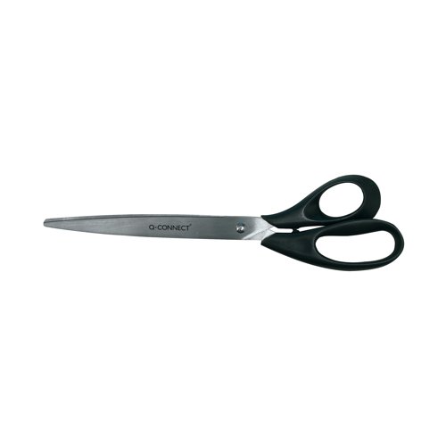 Q-Connect Ergonomic All Purpose Scissors 255mm Stainless Steel Blades Black Handle KF02340 - VOW - KF02340 - McArdle Computer and Office Supplies
